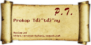 Prokop Tétény névjegykártya